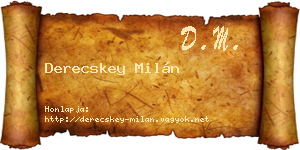 Derecskey Milán névjegykártya