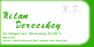 milan derecskey business card